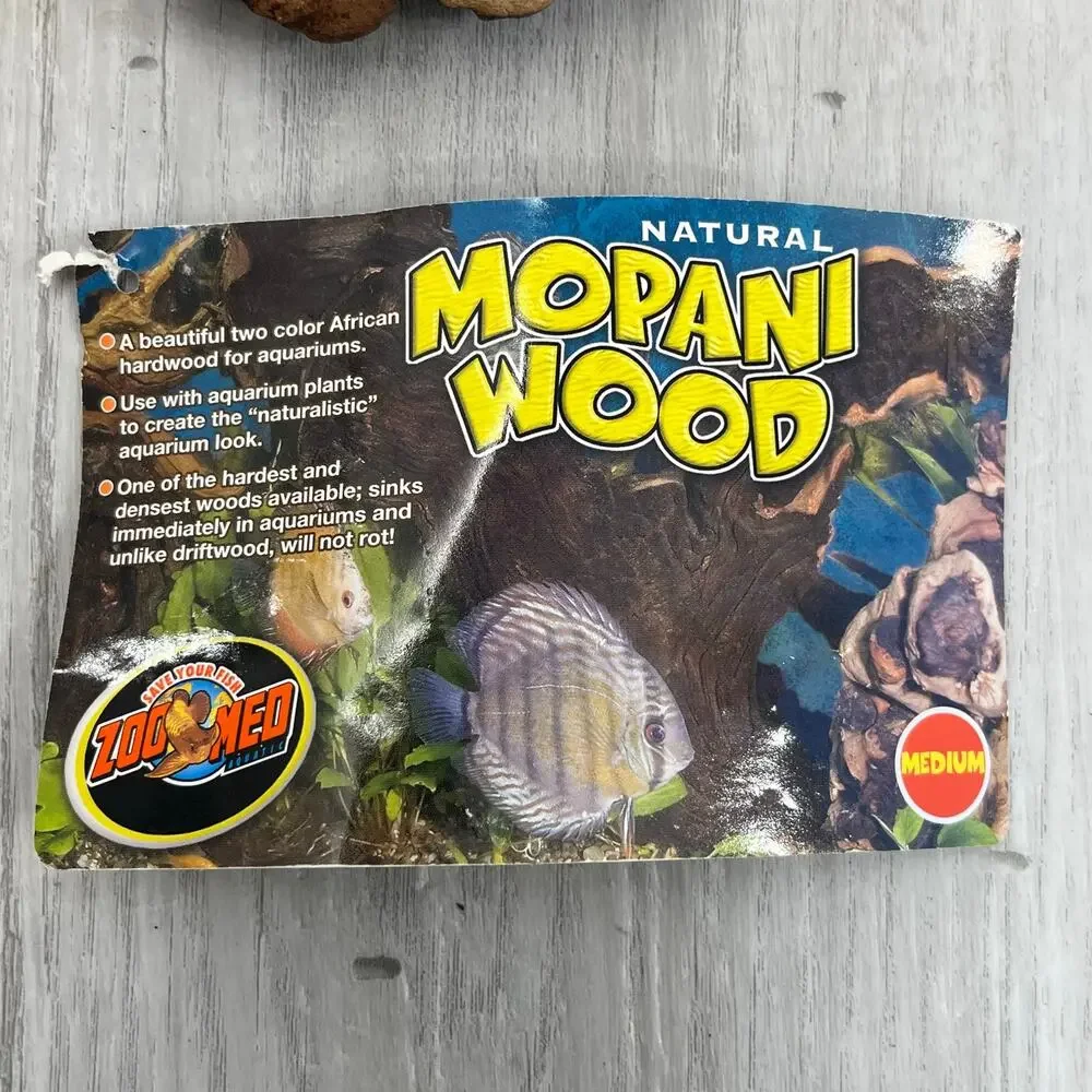 Zoo Med Mopani Wood Driftwood Natural Sinking Hardwood for Fish & Reptiles